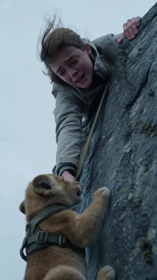 A young woman saved a lion cub that was hanging from the edge of a cliff and was about to fall into the abyss, but when she turned around, she saw a huge lioness staring straight at her with the eyes of a predator… And what happened next was truly terrifying