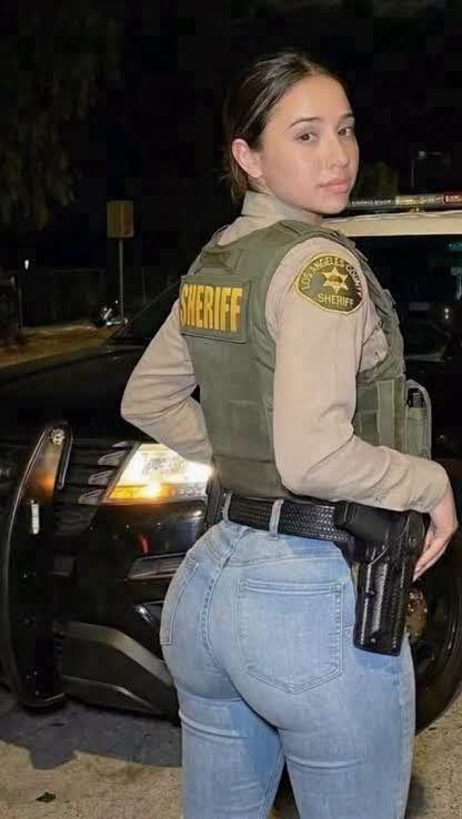 “This young police officer, after her shift, records her…” See more