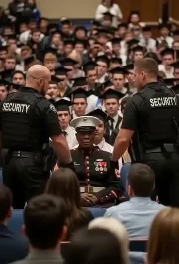 Two guards confronted a marine at his son’s graduation — what followed with six seals stunned everyone…