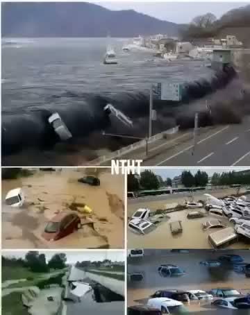 ⛵️9.1 magnitude earthquake also causes a large Tidal in the city of…See more